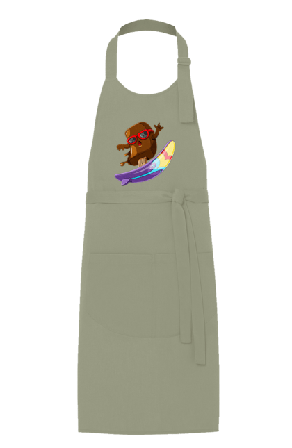 Фартух з принтом "Мороженко На Серфі". Літо, морозиво, окуляри, серфінг. 2070702