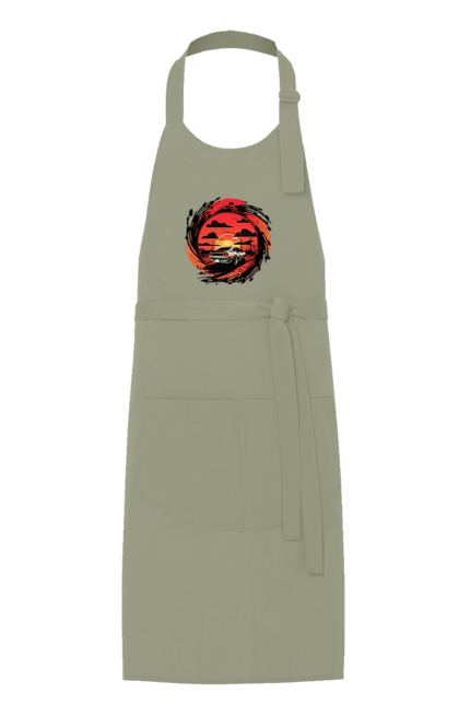 Фартух з принтом "Феррарі на заході сонця". Авто, автомобіль, машини, феррарі. 2070702