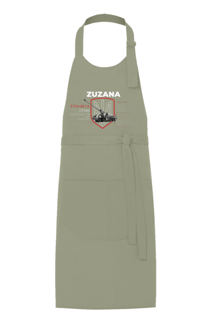 Фартух з принтом "Zuzana (САУ) англійська". Zuzana, гаубиця, залужний, сюзанна, тренди. 2070702