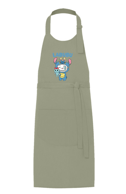 Фартух з принтом "Лабубу". Іграшка лабубу, лабубу, лабубу кока кола, мерч лабубу, мила, синя лабаба, смішна лабубу. 2070702