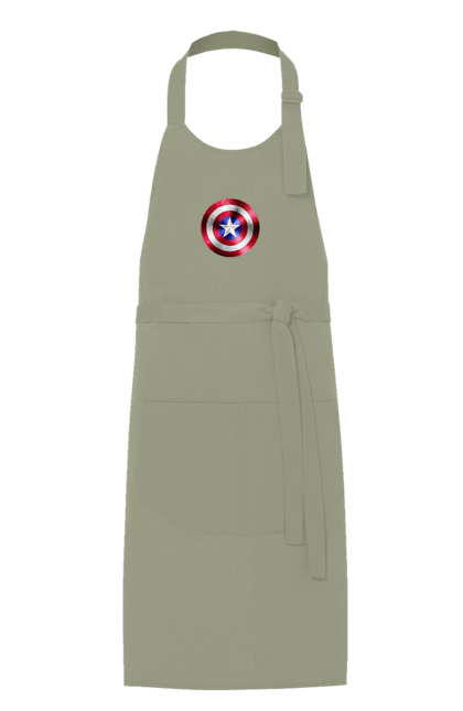 Фартух з принтом "Щит". Капітан америка, комікси, марвел, месники, мультики, супергерої. 2070702