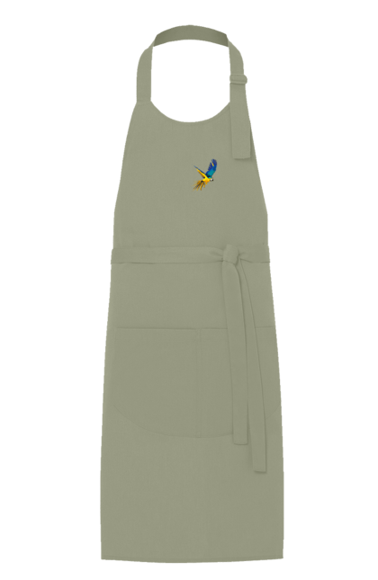 Фартук с принтом Попугай украинец. Birdie, exotic, parrot, patriot, symbolics, украина. 2070702