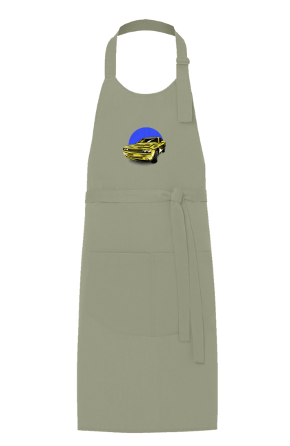 Фартух з принтом "Український спорткар". Авто, додж челенджер, маслкар, машина, потужне авто, спорткар, український спорткар, швидкість. 2070702