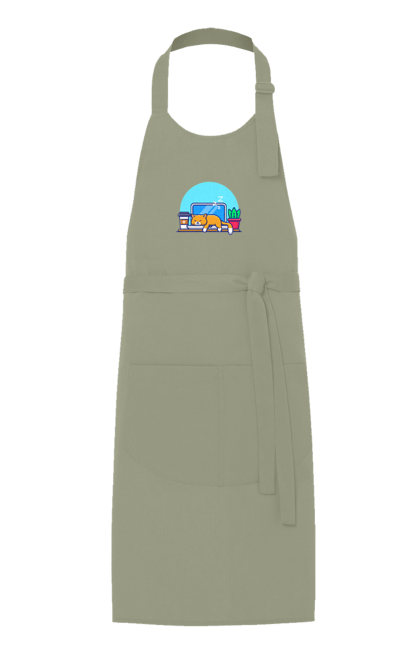 Фартух з принтом "Кіт програміст". Angular, c, css, html, it, javascript, jquery, php, python, react, svelt, vue, айтишник, айті, гумор, код, кодувати, прогер, програміст, програмісти, ти ж, ти ж програміст, тиж програміст. 2070702