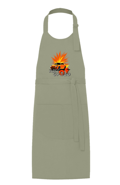 Apron with prints The art of speed. Auto, car, driver, motorist, speed. 2070702