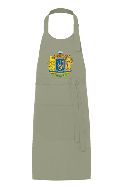 Apron with prints Emblem of Ukraine. Cossack, emblem, emblem of ukraine, lion, lion and cossack, ukraine. 2070702
