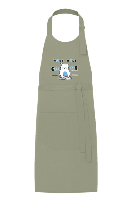 Apron with prints Work must go on. Cat, cats, work. 2070702