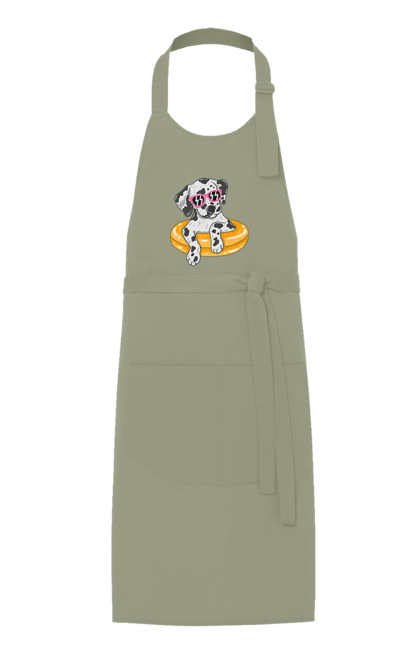 Фартух з принтом "Далматинець Плаває У Колі". Далматинець, окуляри, плавати, собака. 2070702