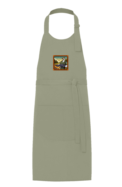 Apron with prints Goose landing. Armed forces, biological weapons, fighting geese, flag, goose landing, military goose, symbolics, ukraine. 2070702