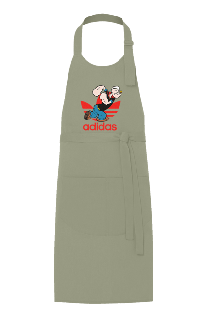 Фартух з принтом "Adidas Моряк Попай". Adidas, popeye the sailor, адідас, комікс, моряк, мультфільм, серіал, трубка. 2070702