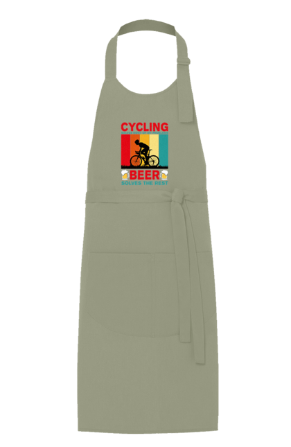 Фартух з принтом "Cycling Beer". Алкоголь, брутальні, велосипед, веселі, для спортсменів, літні, пиво, спорт, чоловічі. 2070702