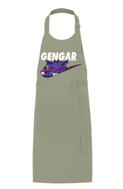 Apron with prints Pokemon Gengar. Anime, fushigibana, games, gengar, nintendo, pokemon, pokemon go. 2070702