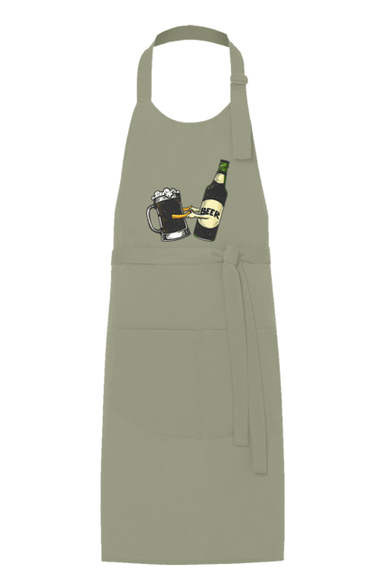 Фартух з принтом "Пляшка Пива З Келихом Пива". Келих, пиво, пляшка. 2070702