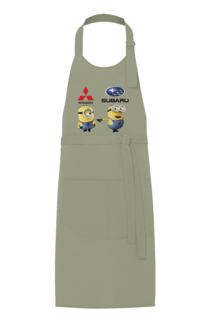 Apron with prints Minion. Auto, cars, minions, mitsubishi, subaru. 2070702