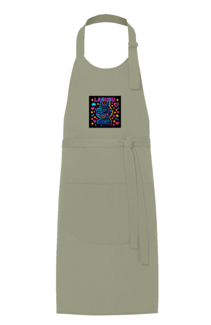 Фартух з принтом "Лабубу". Vrочки, геймеркультура, геймпад, іконкиаркади, кіберарт, лабубу, неонгеймінг, піксельарт, ретроаркада, світиться. 2070702