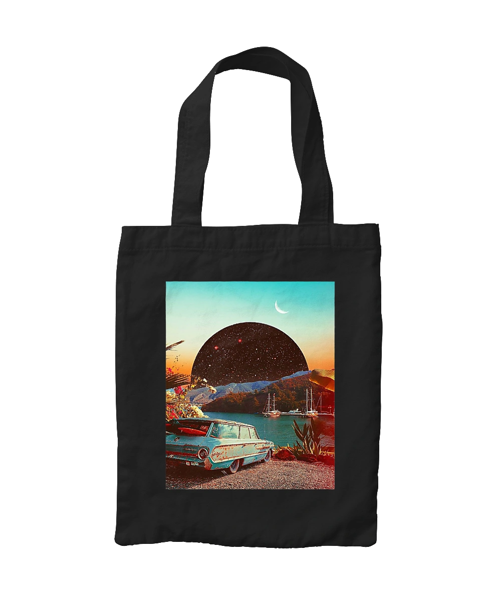 Картина, машина біля річки