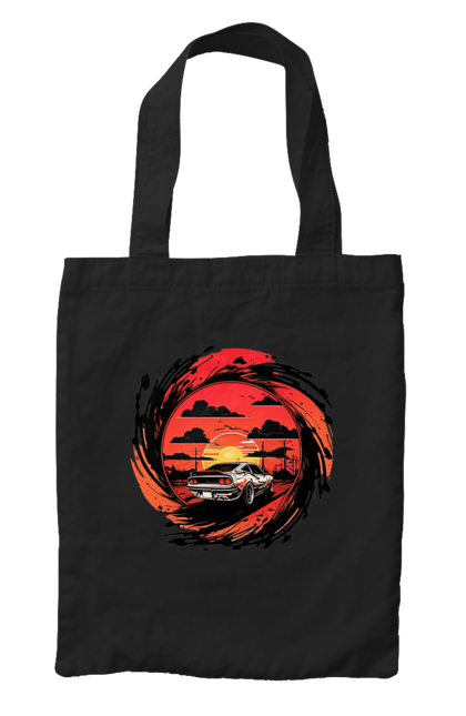 Bag with prints Ferrari at sunset. Car, cars, ferrari, ferrari at sunset. 2070702