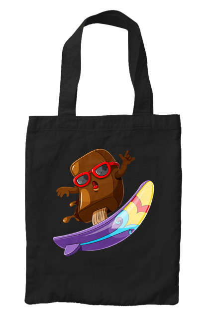 Сумка з принтом "Мороженко На Серфі". Літо, морозиво, окуляри, серфінг. 2070702