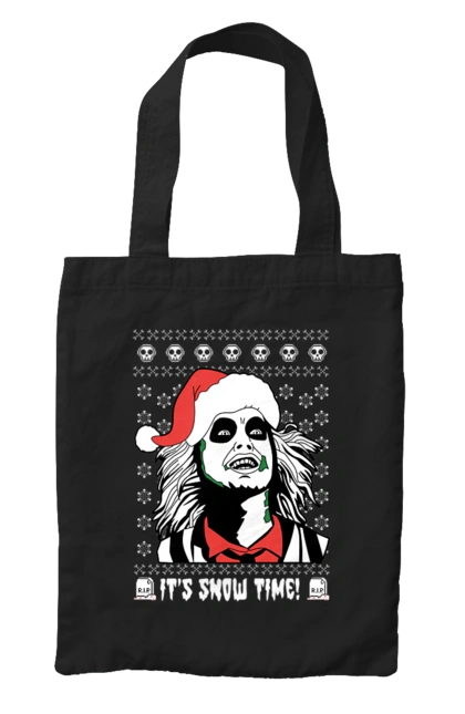 Bag with prints Beetlejuice. Beetlejuice, comedy, ghost, horror, movie, tim burton, warner bros. 2070702
