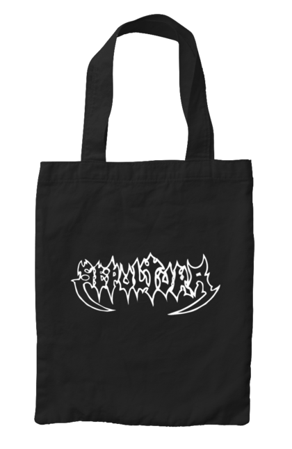 Bag with prints Sepultura. Death metal, det metal, groove metal, group, metal, music, rock, sepulture, thrash metal, trash metal. 2070702