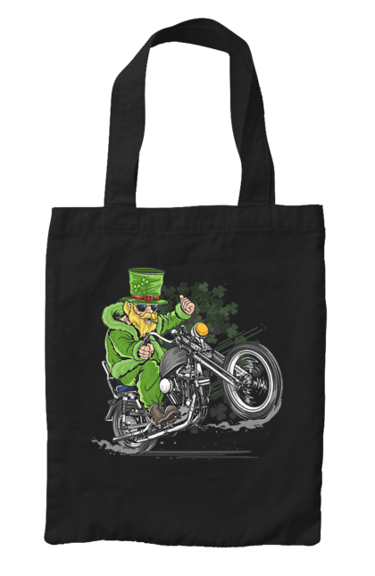 Сумка з принтом "Патрік На Мотоциклі". Мотоцикл, патрик, свято. 2070702