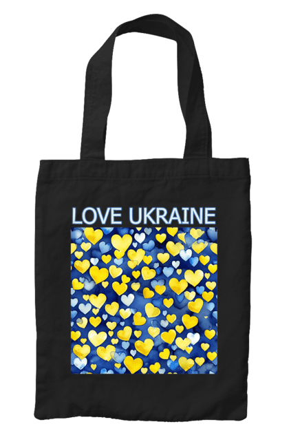 Bag with prints I love Ukraine. Heart, i love ukraine, love, symbols of ukraine, ukraine, ukrainian symbols. 2070702