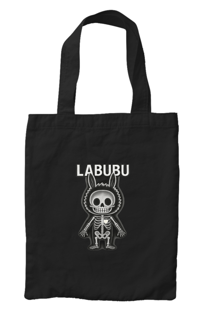 Сумка з принтом "Лабубу". Анатомія, кістки, лабубу, миложутко, мінімалізм, рентген, серце` що світиться, скелет, череп, чорнобіле. 2070702