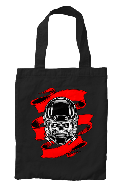 Сумка з принтом "Череп в мотошоломі". Мото, стрічка, череп, шолом. 2070702