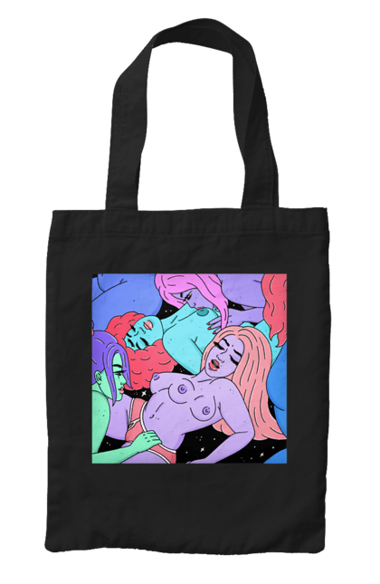 Сумка з принтом "Дівчата Інопланетянки". Дівчата, інопланетянки, космос, різнокольорові. 2070702