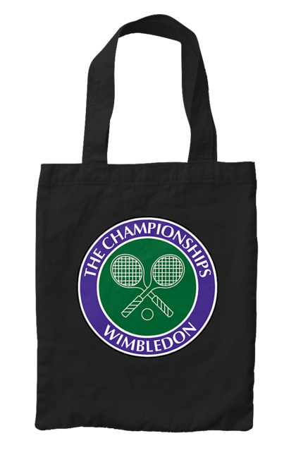 Сумка з принтом "Wimbledon тенісний турнір". Великий теніс, велокобритання, гравці, лондон, м`яч, призовий фонд, ракетка, спонсор, турнір на траві, турнірна сітка. CustomPrint.market