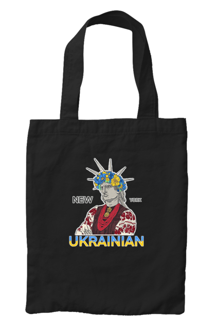 Bag with prints UA & NY. Embroidered shirt, new york, statue of liberty, ukraine, wreath. 2070702