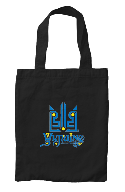 Сумка з принтом "Україна та тризуб темний фон". Sarabeevart, день незалежності, друк, купити, патріотична, слава україні, тризуб, україна. 2070702