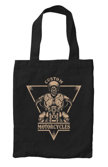 Сумка з принтом "Скелет на мотоциклі". Драйв, мотоцикл, скелет. 2070702