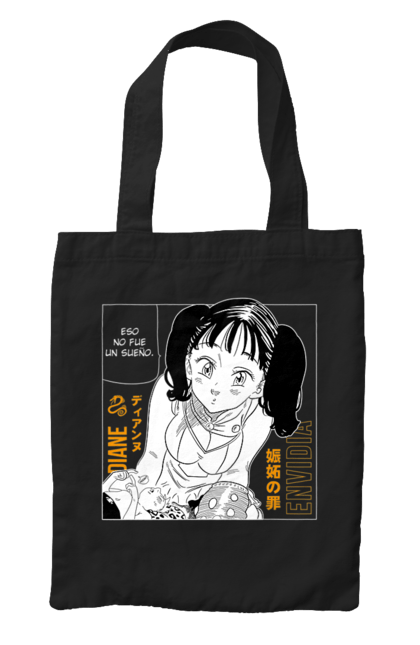 Bag with prints Seven Deadly Sins Diane. Adventures, anime, comedy, diana, diane, fantasy, manga, seven deadly sins. 2070702