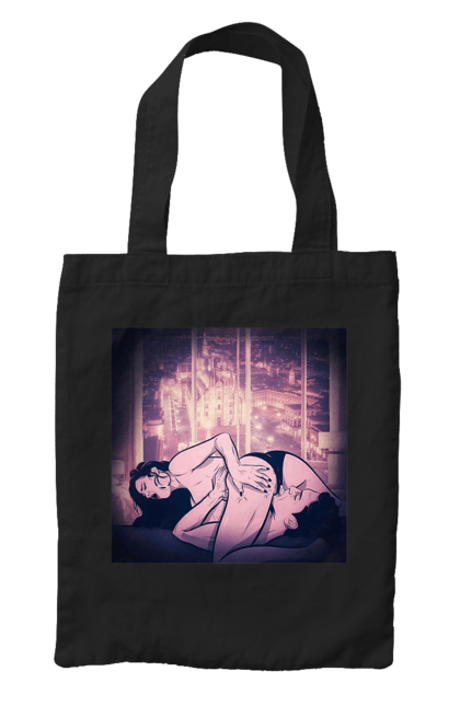 Сумка з принтом "Дорослі Ігри На Тлі Міста". Гола, кохання, лизати, трусики. 2070702