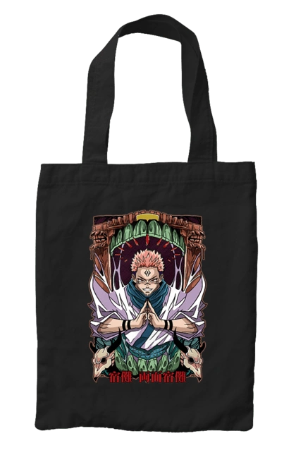 Сумка с принтом Магическая битва Сукуна. Anime, jujutsu kaisen, manga, sukuna, аниме, магическая битва, манга, мистика, сукуна, тёмное фэнтези. 2070702