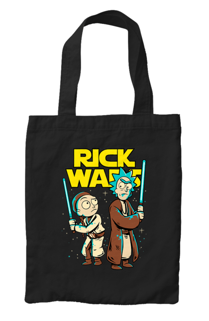 Сумка з принтом "Рік та Морті". Rick and morty, star wars, зоряні війни, мультфільм, наукова фантастика, пригоди, рік, рік і морті, трагікомедія, чорний гумор. 2070702