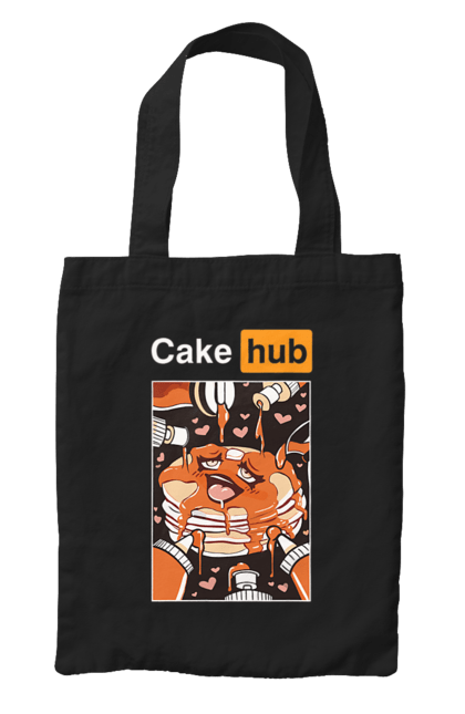 Сумка с принтом Торт Хаб. Брутальная, кейк хаб, крутая, порн хаб, порно хаб, прикол, юмор. 2070702