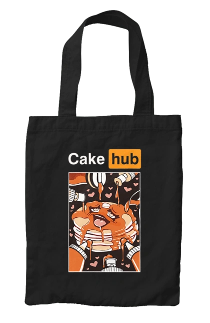 Сумка с принтом Торт Хаб. Брутальная, кейк хаб, крутая, порн хаб, порно хаб, прикол, юмор. 2070702