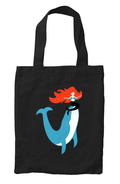 Сумка з принтом "Русалка І Кит". Кит, море, русалка. 2070702