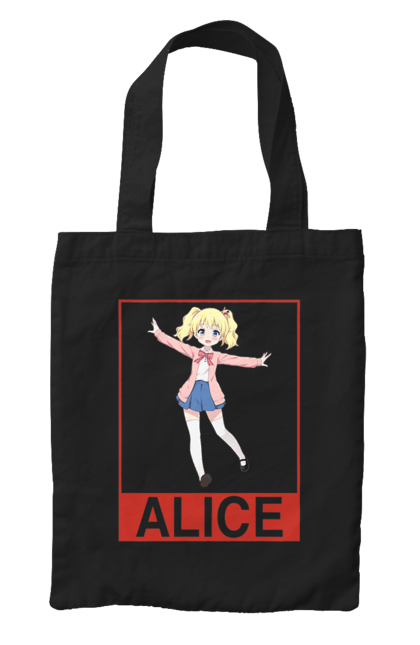 Bag with prints Kiniro Mosaic Alice Cartelet. Alice, alice cartelet, anime, gold mosaic, kiniro mosaic, kinmoza, manga. 2070702