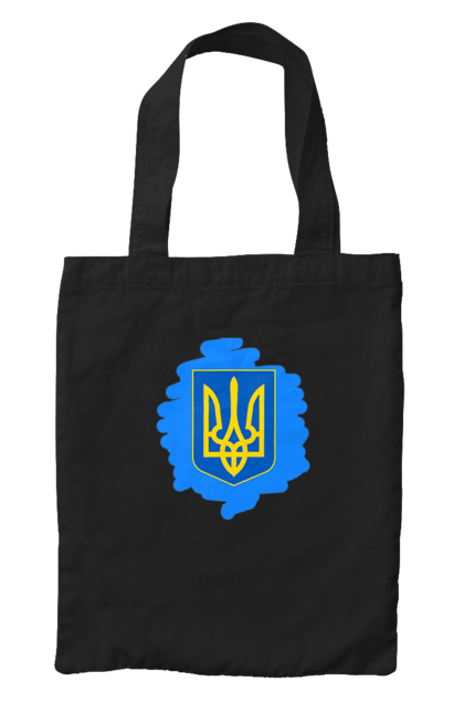 Сумка з принтом "Герб України". Блакитний колір, герб, символіка, тризуб, україна. ART принт на футболках