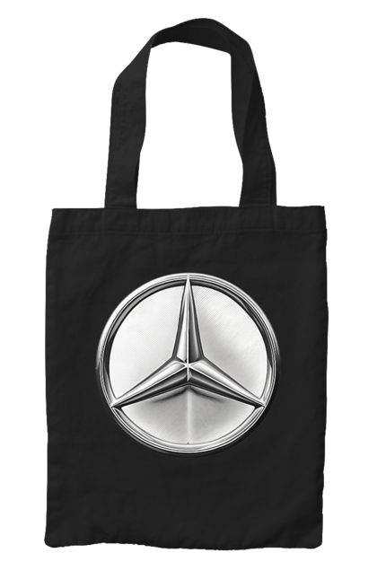 Сумка з принтом "Mercedes Benz Лого Металік". Авто, автомобіль, логотип мерседес, машини, мерс, мерседес. 2070702
