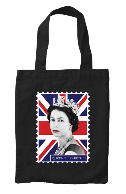 Bag with prints Queen Elizabeth II. Britain, british, england, platinum jubilee, queen, queen elizabeth, queen elizabeth ii, rip queen elizabeth. 2070702