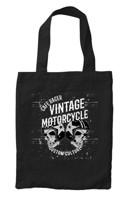 Сумка з принтом "мото вантажу". Вінтаж, мото, череп, шолом. 2070702