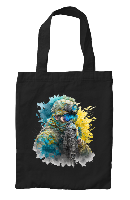 Сумка з принтом "Снайпер ЗСУ". Армія, зсу, прапор україни, символи україни, снайпер, солдат, україна. 2070702