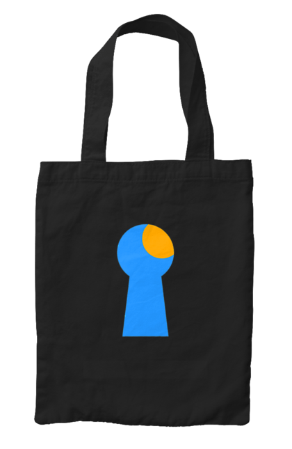 Сумка з принтом "Замочная скважина". Відчини двері, двері, замок, ключ, свердловина, світло крізь, цікавість, щілина. 2070702