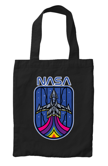 Bag with prints NASA. Aeronautics, astronautics, aviation, nasa, research, rocket, science, space, technologies, usa. 2070702