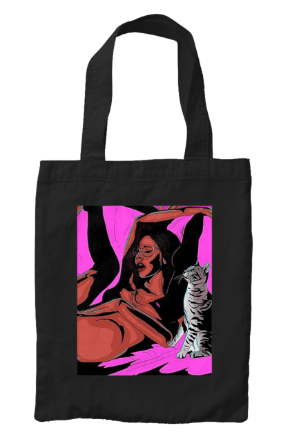 Сумка з принтом "Дівчина Отримує Задоволення". Гола, задоволення, кішка, пристрасть. 2070702