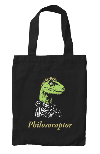 Сумка з принтом "Філосораптор". Philosoraptor, raptor, velociraptor, велоцираптор, динозавр, мем, раптор, філосораптор, філософ, філософія. 2070702